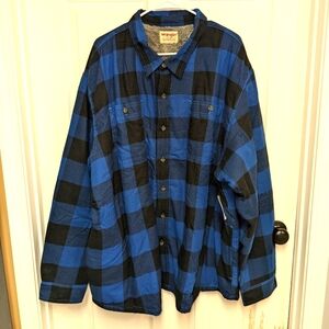 Wrangler Sherpa lined flannel jacket buffalo plaid with pockets 3XL Men's NWT